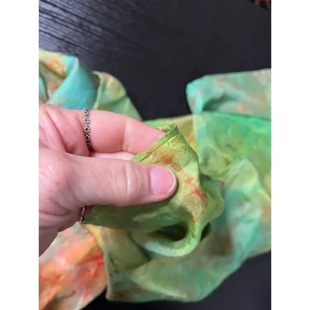 Handmade Vibrant Tie-Dyed Silk Scarf